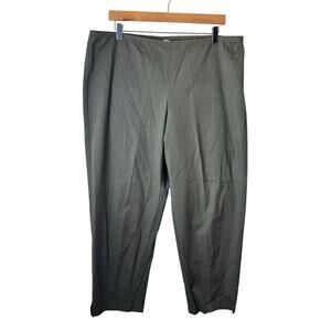 Eileen Fisher Pants Pull On Comfort Forrest Green XL Stretch Organic Cotton